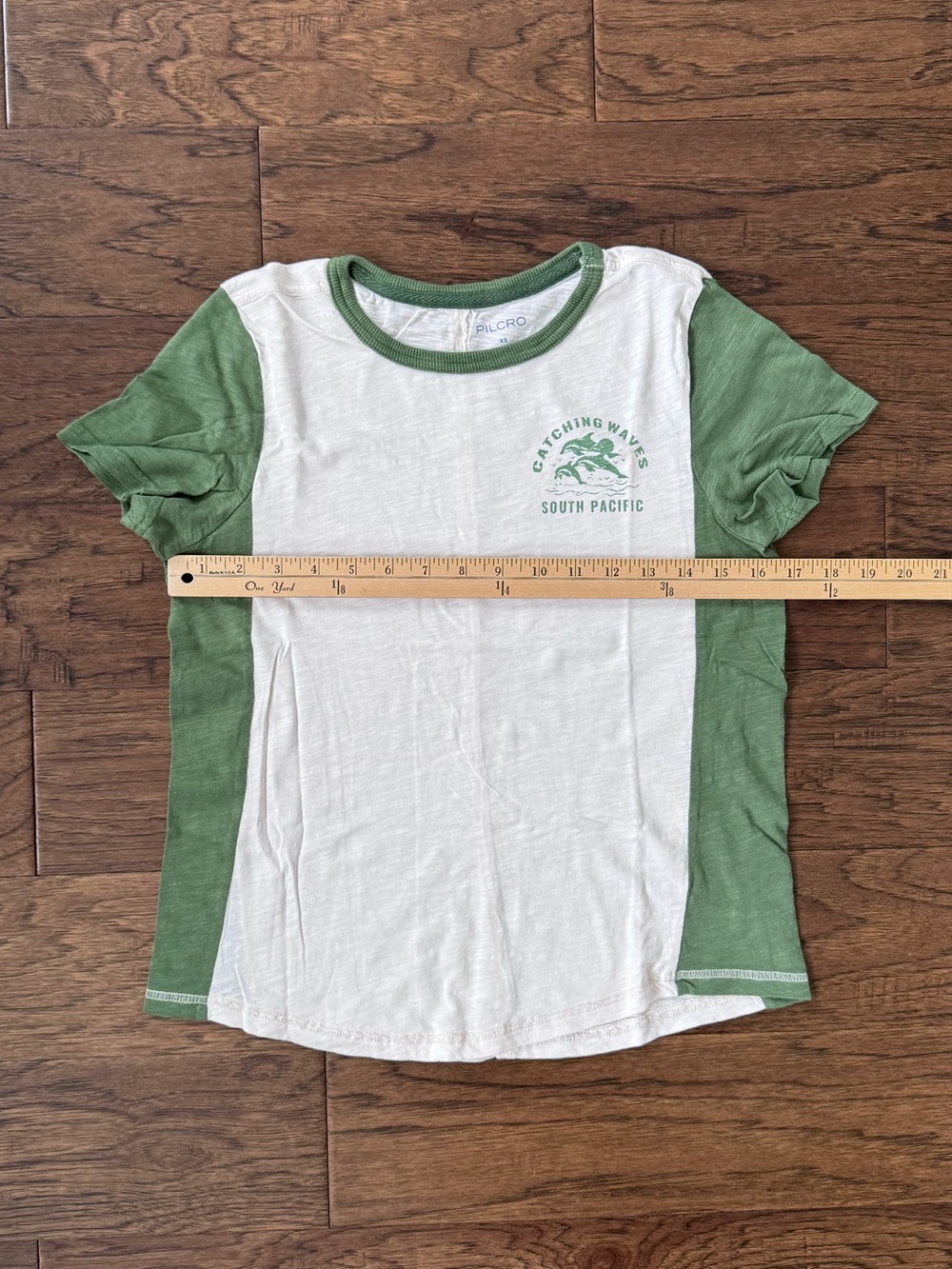 Pilcro by Anthropologie Catching Waves South Pacific Ringer Tee Size XS - Picture 2 of 9